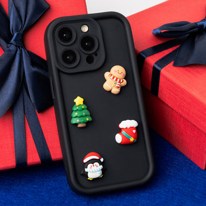 Hoesje voor Apple iPhone 15 Pro, OEM, Ultra Trendy 3D Christmas, Zwart
