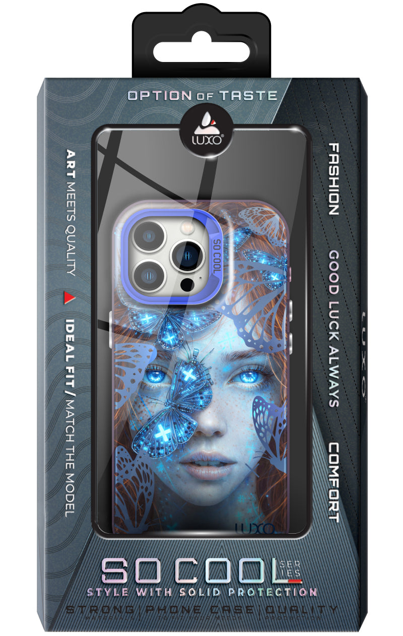 Coque pour Apple iPhone 17 Pro, LUXO So CooL, ArcadiA Butterfly Girl, Multicolore