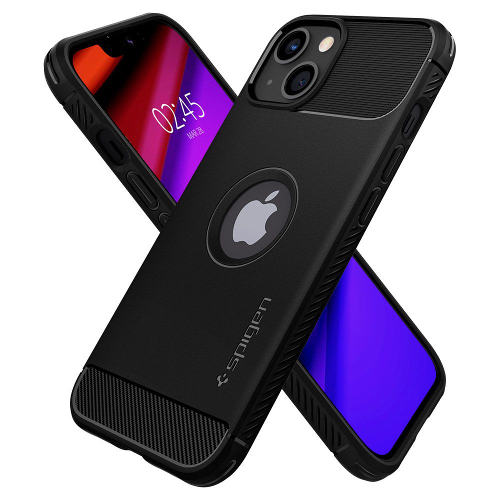 Coque pour Apple iPhone 13, Spigen, Rugged Armor, Noire ACS03518