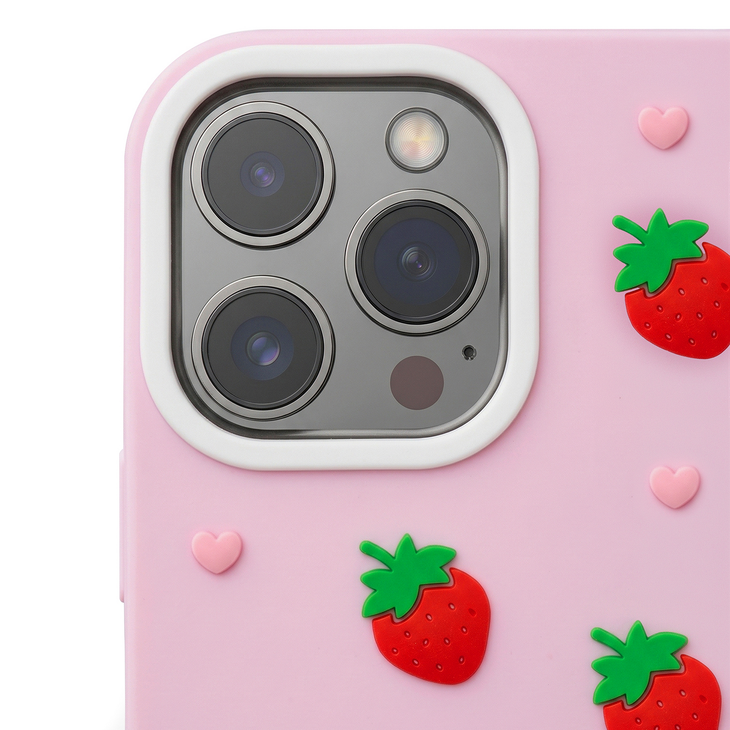 Hoesje voor Apple iPhone 15 / 14 / 13, OEM, Aardbei, Roze