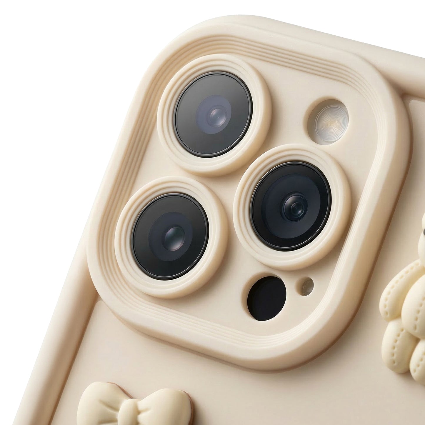 Hoesje voor Apple iPhone 14, OEM, Ultra Trendy 3D Bear, Beige