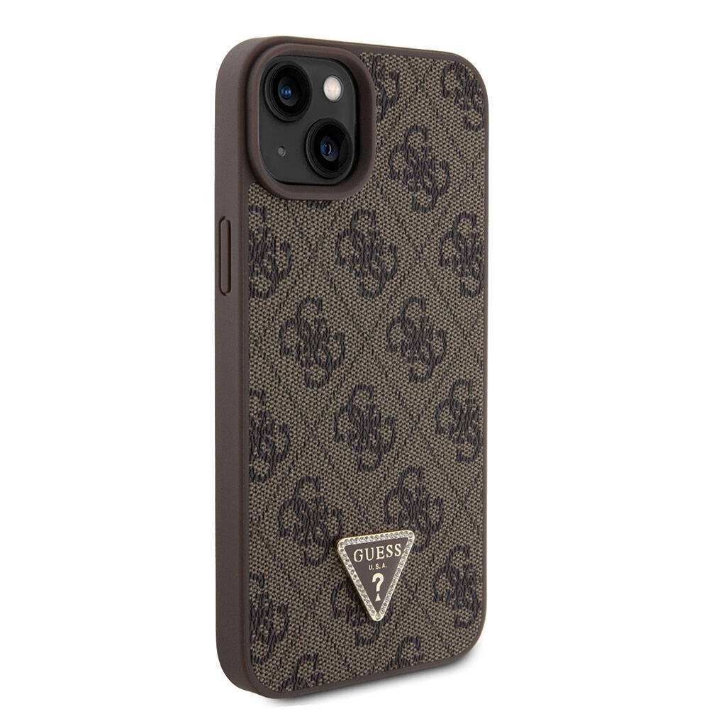 Étui pour Apple iPhone 15 Plus, Guess, Crossbody 4G Metal Logo, Marron, Reconditionné