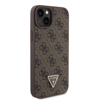 Étui pour Apple iPhone 15 Plus, Guess, Crossbody 4G Metal Logo, Marron, Reconditionné
