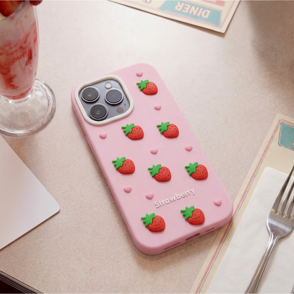 Hülle für Apple iPhone 17 Pro, OEM, Erdbeere, Rosa