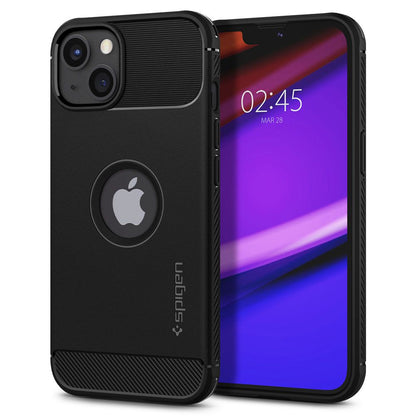 Coque pour Apple iPhone 13, Spigen, Rugged Armor, Noire ACS03518