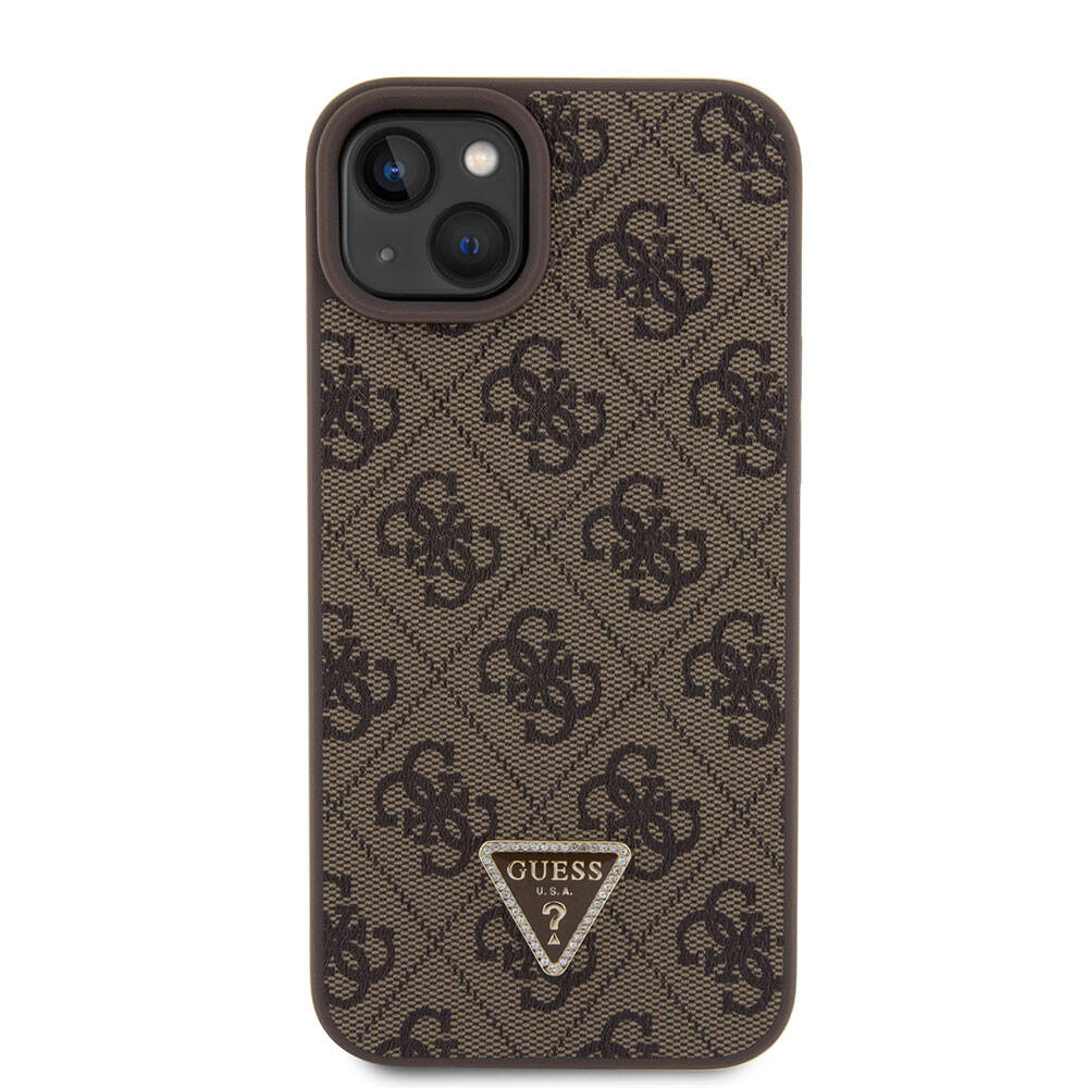 Étui pour Apple iPhone 15 Plus, Guess, Crossbody 4G Metal Logo, Marron, Reconditionné