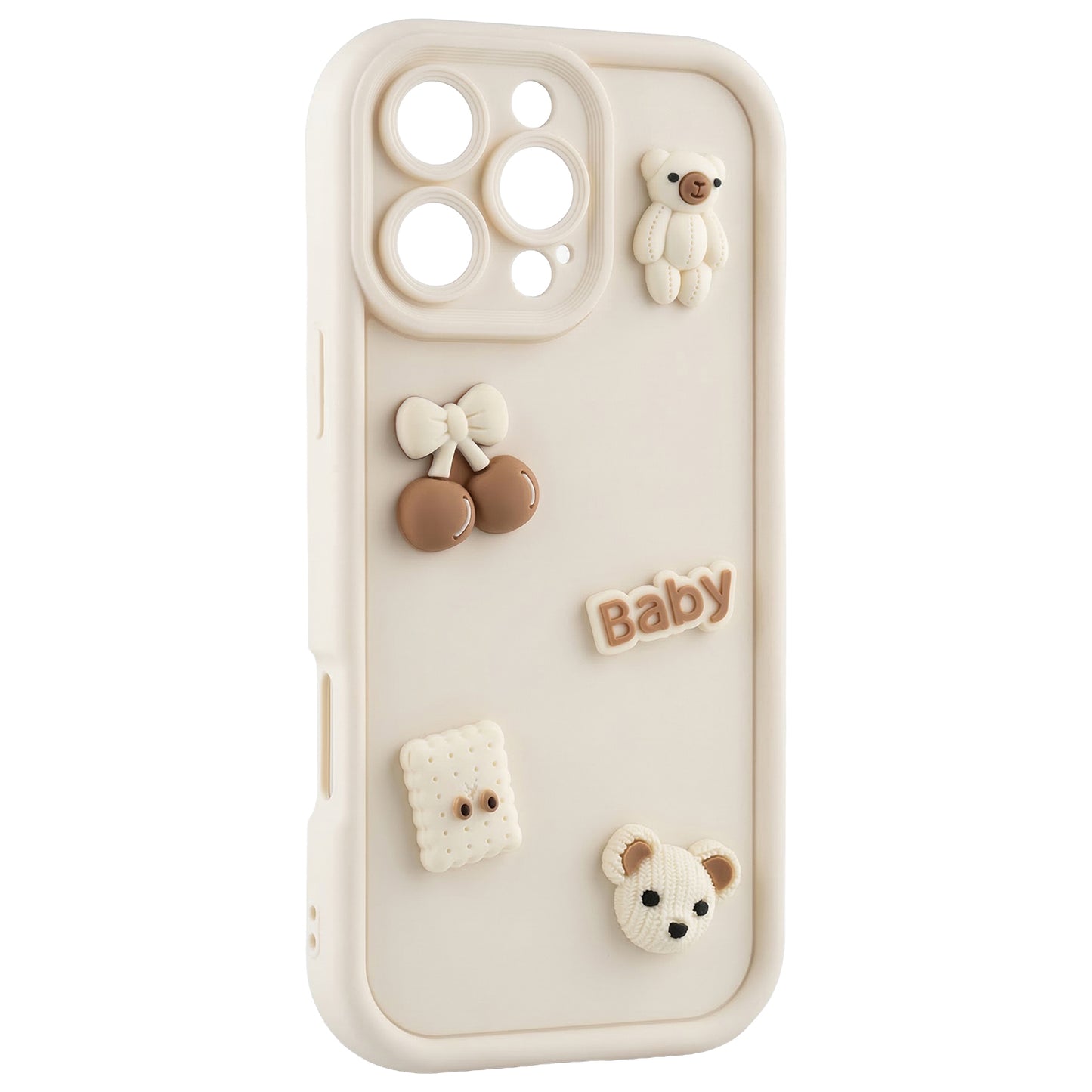 Hoesje voor Apple iPhone 14, OEM, Ultra Trendy 3D Bear, Beige