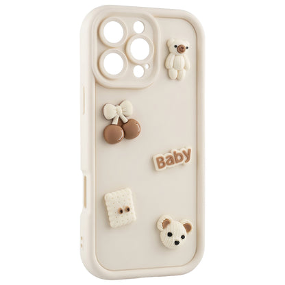 Coque pour Apple iPhone 15, OEM, Ultra Trendy 3D Bear, Beige