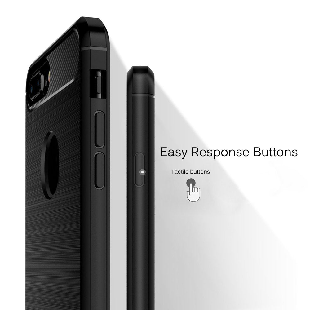 Hülle für Apple iPhone 7 Plus, Techsuit, Carbon, Schwarz