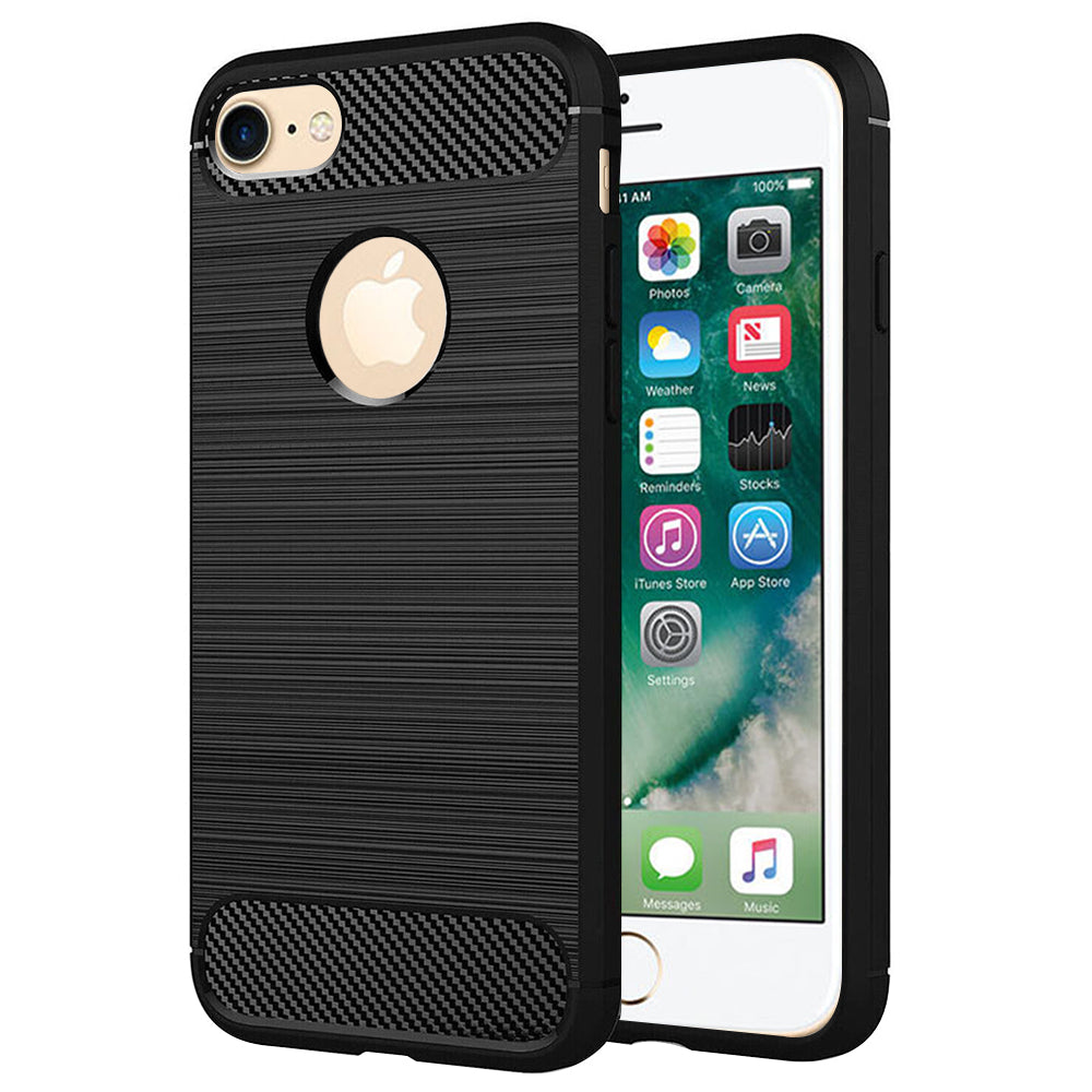 Coque pour Apple iPhone 8 / 7, Techsuit, Carbone, Noire