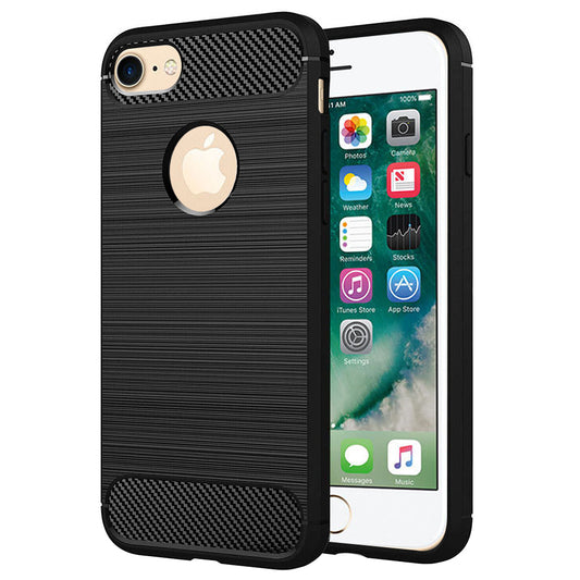 Coque pour Apple iPhone 8 / 7, Techsuit, Carbone, Noire