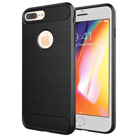 Coque pour Apple iPhone 8 Plus, Techsuit, Carbone, Noire