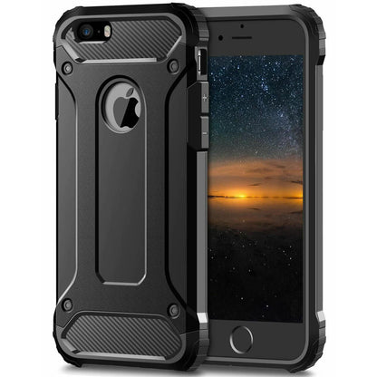 Hülle für Apple iPhone SE (2016) / 5 / 5s, Techsuit, Hybrid Armor, Schwarz
