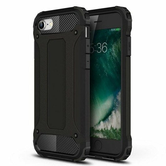 Hülle für Apple iPhone SE (2022) / SE (2020) / 8 / 7, Techsuit, Hybrid Armor, Schwarz