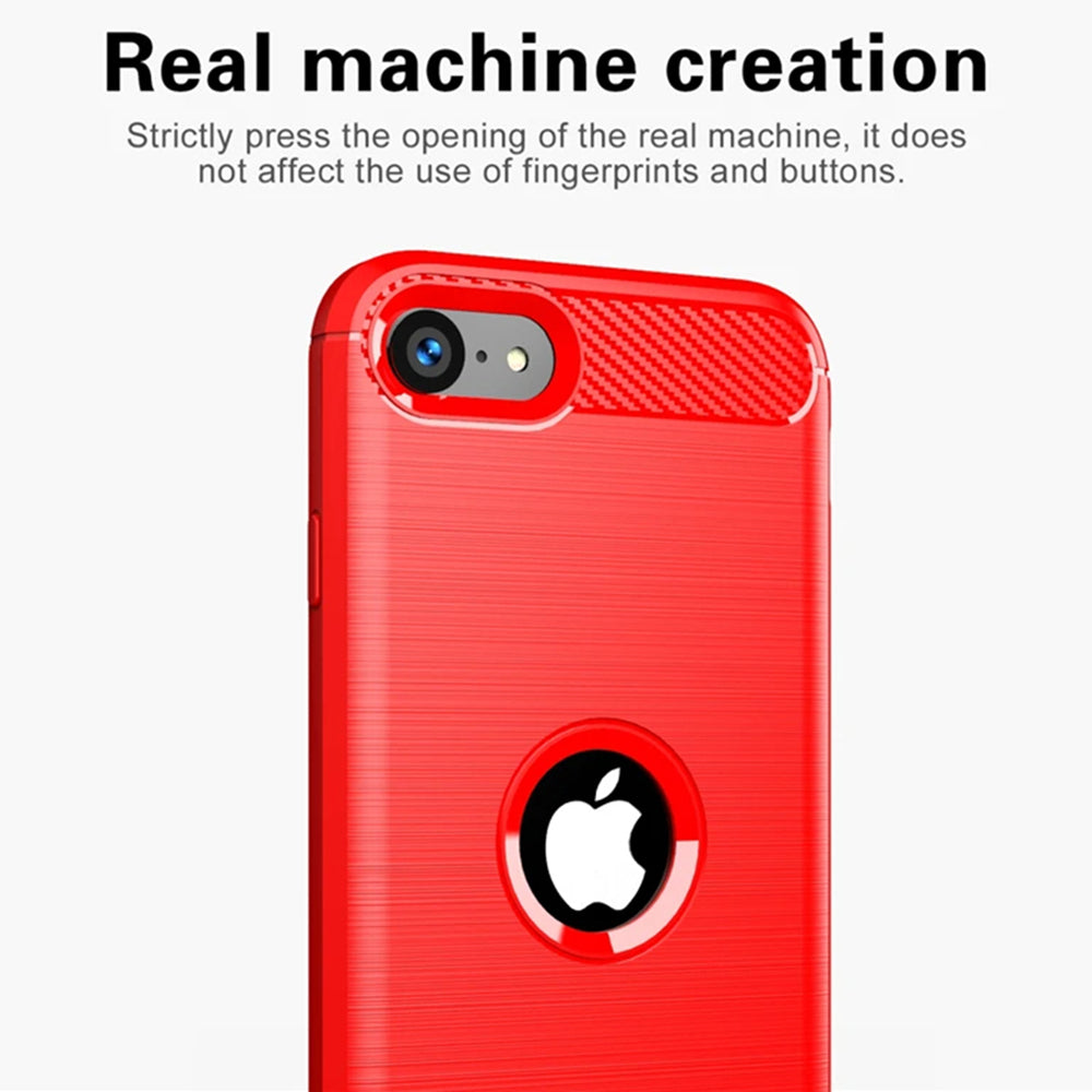 Hülle für Apple iPhone SE (2022) / SE (2020), Techsuit, Carbon, Schwarz