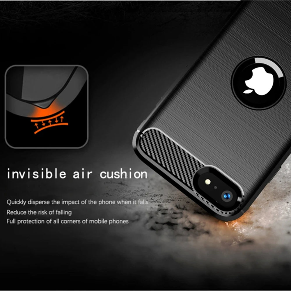Hülle für Apple iPhone SE (2022) / SE (2020), Techsuit, Carbon, Schwarz