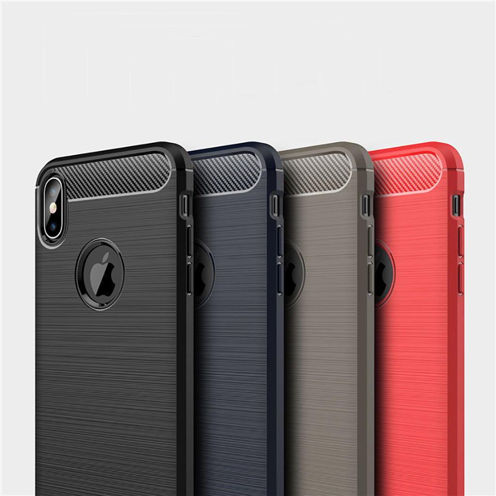 Hoes voor Apple iPhone XS Max, Techsuit, Carbon, Zwart