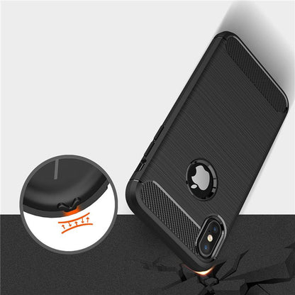 Hülle für Apple iPhone XS / X, Techsuit, Carbon, Schwarz