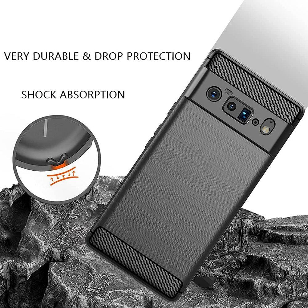 Coque pour Google Pixel 6 Pro, Techsuit, Carbone, Noire