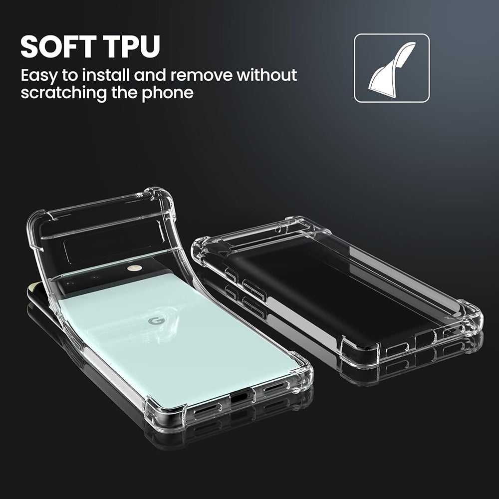 Hülle für Google Pixel 6 Pro, Techsuit, stoßfest klar, transparent