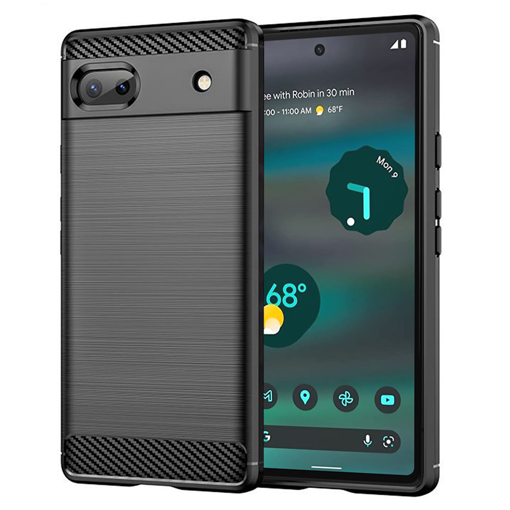 Hülle für Google Pixel 6a, Techsuit, Carbon, Schwarz