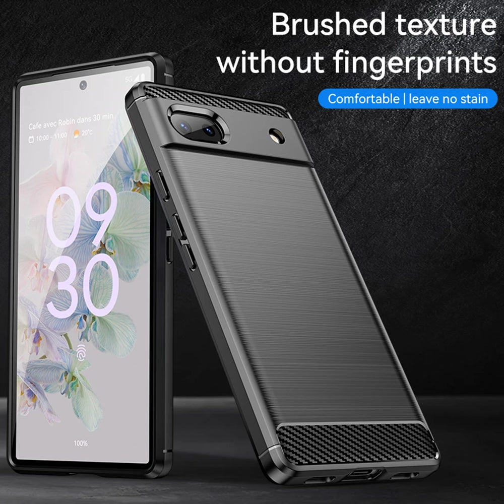 Hülle für Google Pixel 6a, Techsuit, Carbon, Schwarz