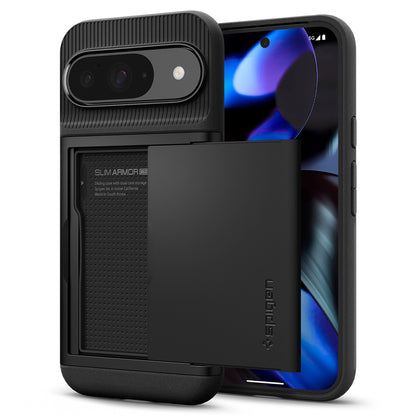 Coque pour Google Pixel 9/9 Pro, Spigen, Slim Armor CS, Noir ACS07695 