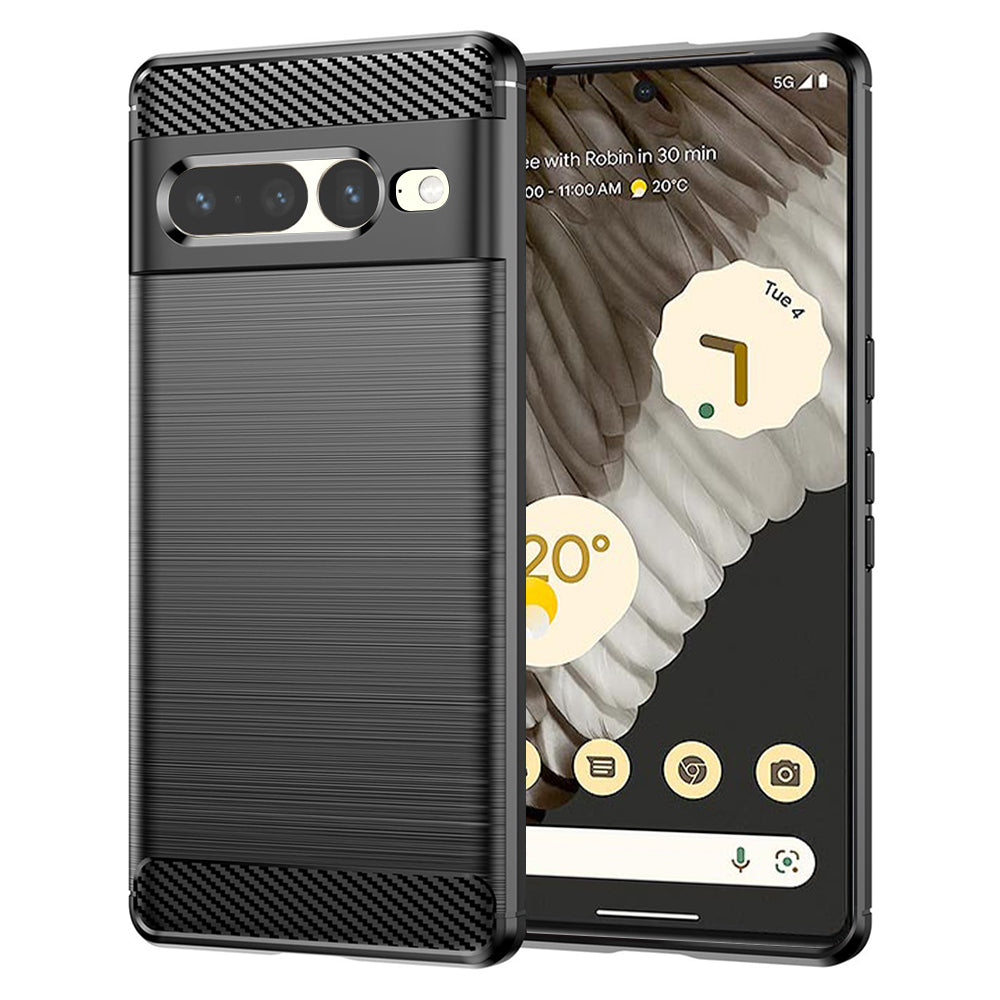 Hülle für Google Pixel 7 Pro, Techsuit, Carbon, Schwarz