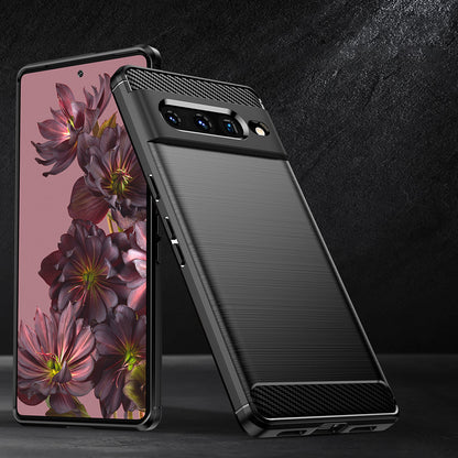Hülle für Google Pixel 7 Pro, Techsuit, Carbon, Schwarz