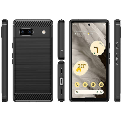 Hülle für Google Pixel 7a, Techsuit, Carbon, Schwarz