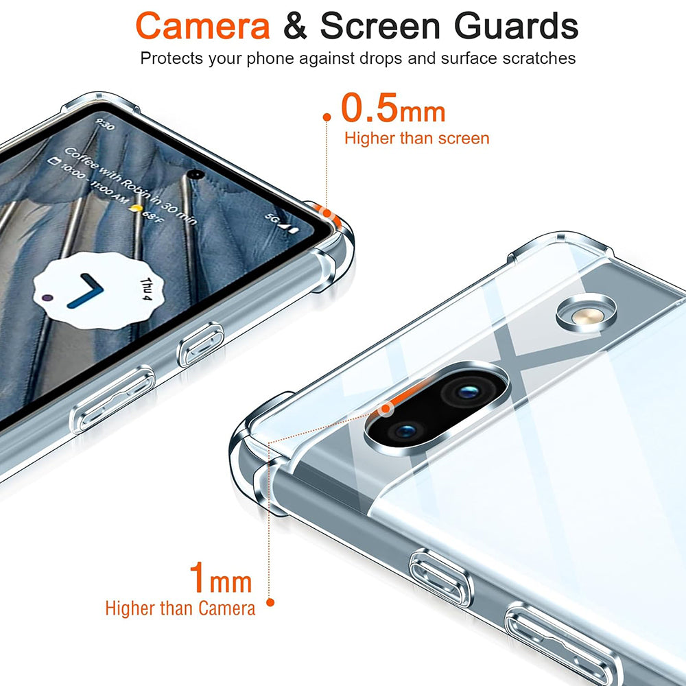 Hülle für Google Pixel 7a, Techsuit, stoßfest klar, transparent