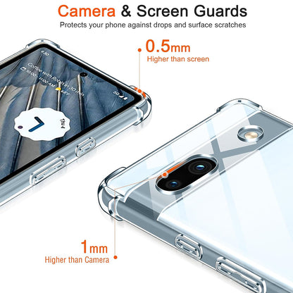 Hülle für Google Pixel 7a, Techsuit, stoßfest klar, transparent