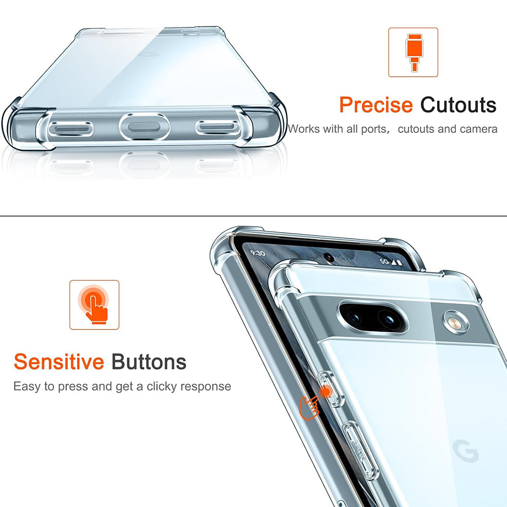 Hülle für Google Pixel 7a, Techsuit, stoßfest klar, transparent