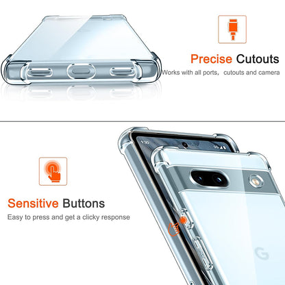 Hülle für Google Pixel 7a, Techsuit, stoßfest klar, transparent