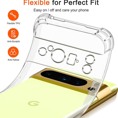 Hülle für Google Pixel 8 Pro, Techsuit, stoßfeste klare, transparent