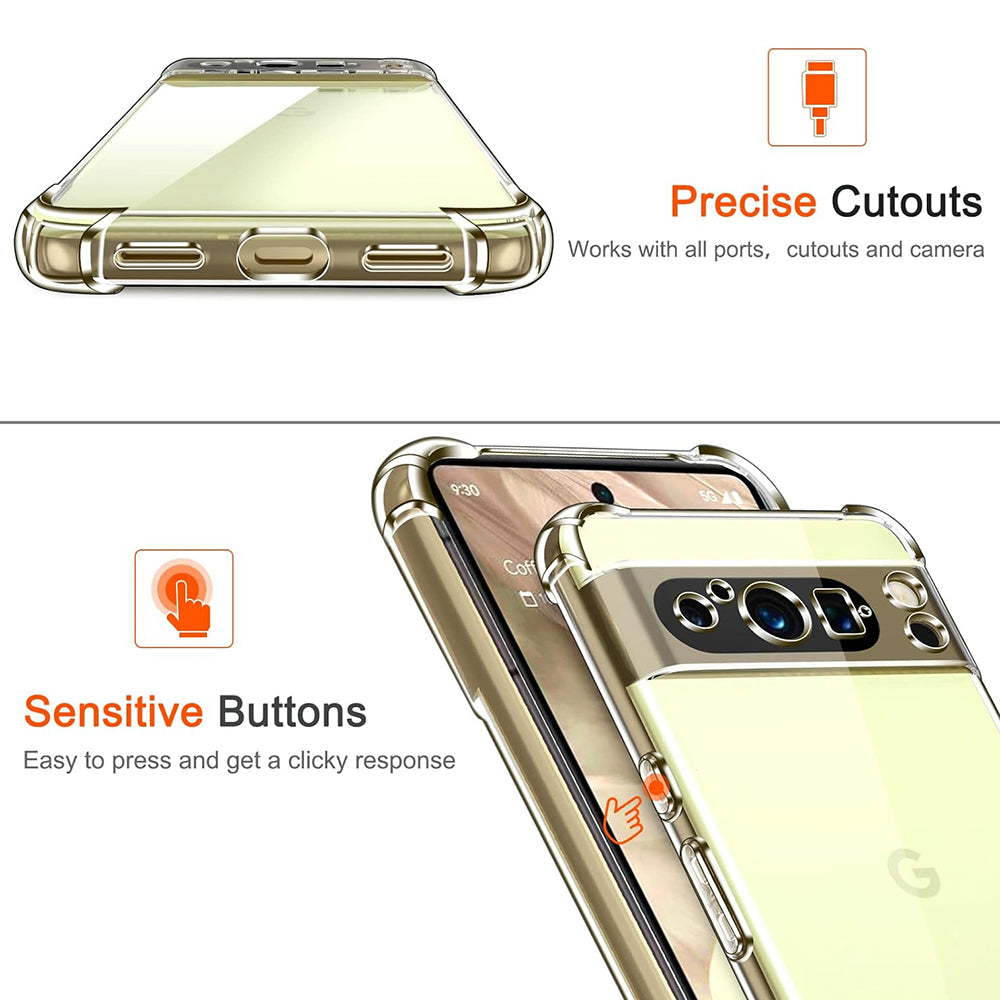 Hülle für Google Pixel 8 Pro, Techsuit, stoßfeste klare, transparent