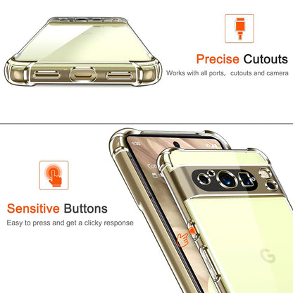 Hülle für Google Pixel 8 Pro, Techsuit, stoßfeste klare, transparent