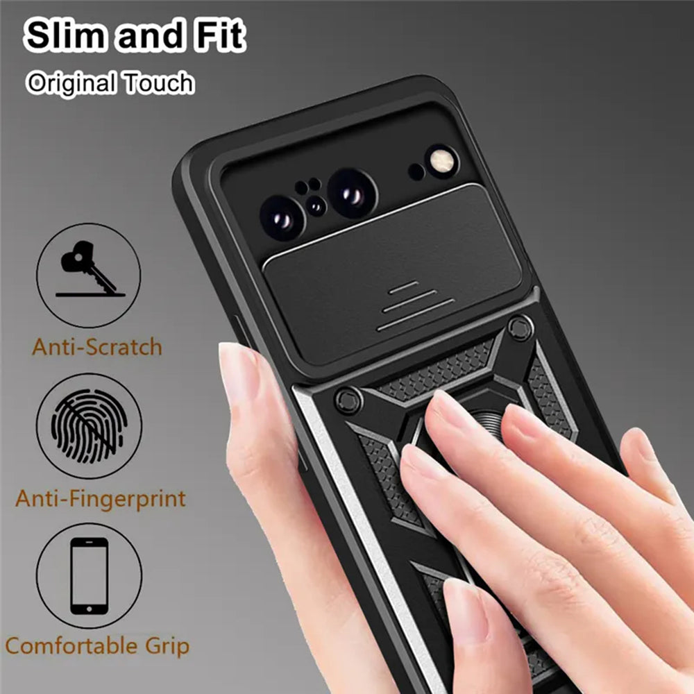 Hoes voor Google Pixel 8, Techsuit, CamShield, Zwart