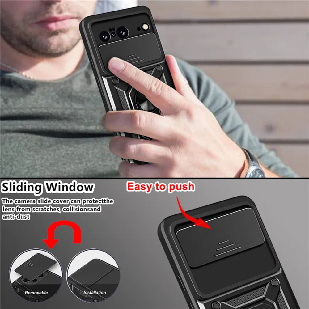 Hoes voor Google Pixel 8, Techsuit, CamShield, Zwart