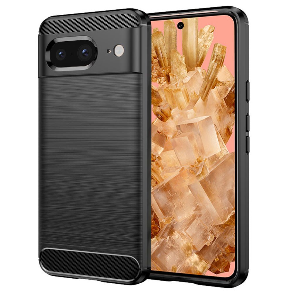 Hülle für Google Pixel 8, Techsuit, Carbon, Schwarz