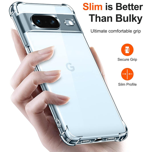 Case for Google Pixel 8a, Techsuit, Shockproof Clear, Transparent
