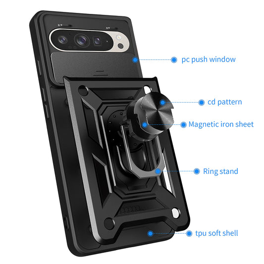 Hülle für Google Pixel 9 / 9 Pro, Techsuit, CamShield, Schwarz