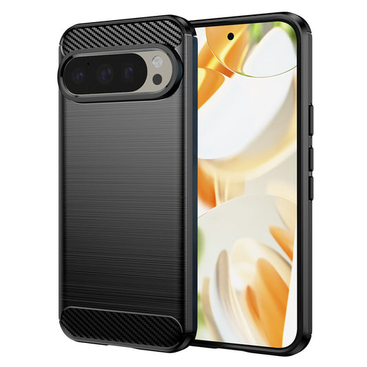 Hülle für Google Pixel 9 / 9 Pro, Techsuit, Carbon, Schwarz