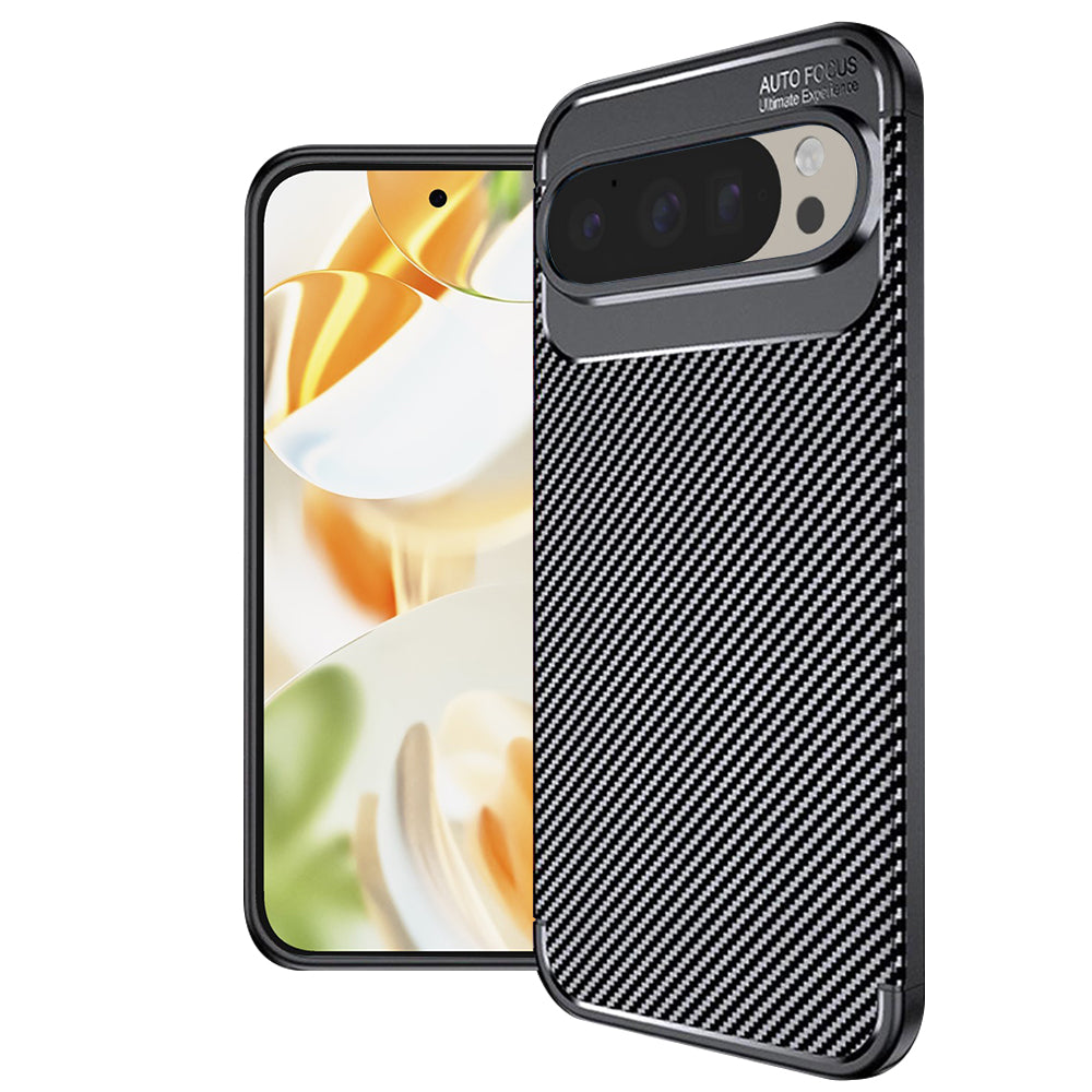 Hoes voor Google Pixel 9 Pro, Techsuit, CarbonFiber, Zwart