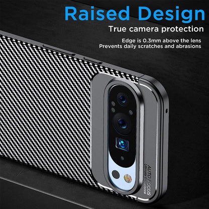 Hoes voor Google Pixel 9 Pro, Techsuit, CarbonFiber, Zwart