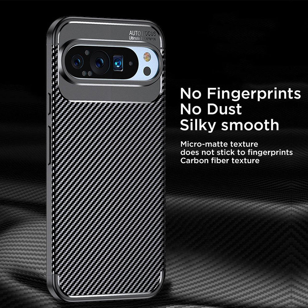 Hoes voor Google Pixel 9 Pro, Techsuit, CarbonFiber, Zwart