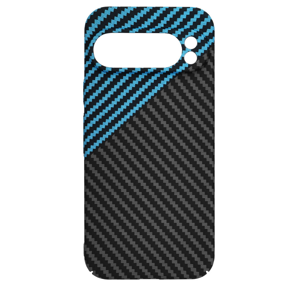 Coque pour Google Pixel 9 Pro, Techsuit, Carbonite FiberShell, Noir Bleu