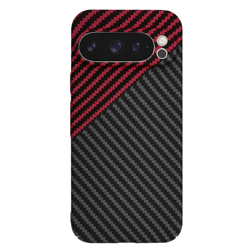 Hoes voor Google Pixel 9 Pro, Techsuit, Carbonite FiberShell, Zwart Rood