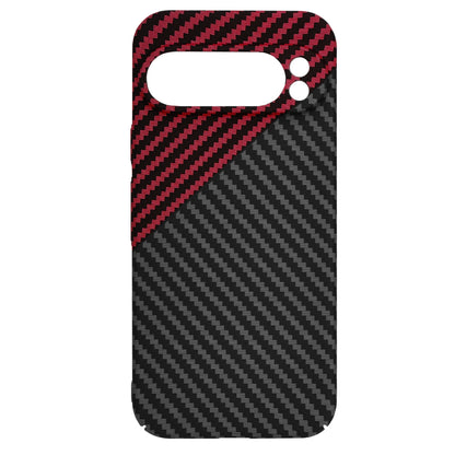 Hoes voor Google Pixel 9 Pro, Techsuit, Carbonite FiberShell, Zwart Rood