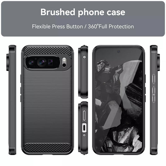 Hülle für Google Pixel 9 Pro XL, Techsuit, Carbon, Blau